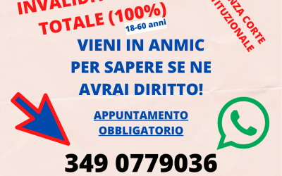 Aumento pensione invalidità totale (100%): Anmic ti dice se ne hai diritto