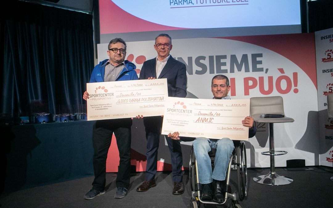 Sport Center: 5 anni di attività, una festa e una donazione pro Anmic e Gioco